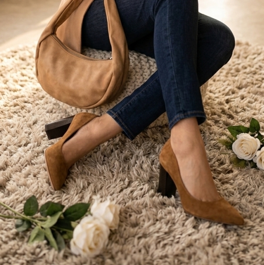 BCBGeneration Brown Suede Heels